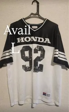 アベイル　HONDA メッシュ Tシャツ ブラック ホワイト L