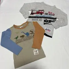 BlueMart 恐竜 消防車 ロンT 110cm 2点 セット