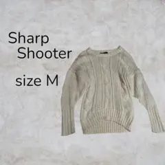 Sharp Shooter ケーブル ニット 長袖 アイボリー 秋 冬 王道
