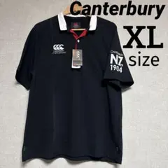 訳あり 新品タグ付き Canterbury ロゴ刺繍 ラガーシャツ 半袖 XLのサムネイル
