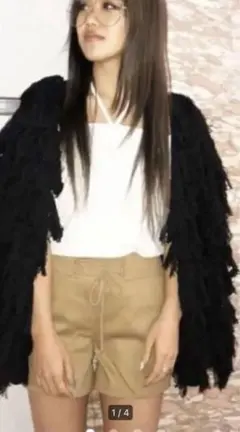 新品　Egoist フロントレースアップショートパンツ　ベージュ