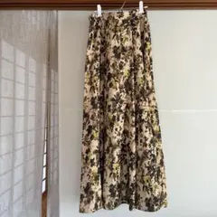 ナノユニバース　花柄フレアスカート ベージュ系　36