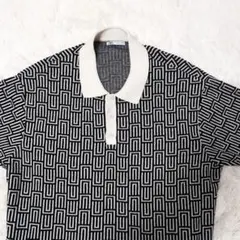 美品 ZARA 総柄 幾何学 ポロシャツ コットン素材 サイズLのサムネイル