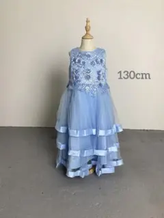 #20水色 刺繍入りドレス 130cm