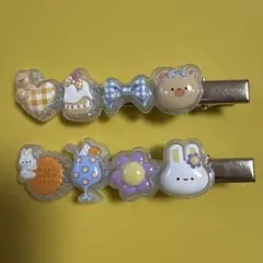 未使用品✨️うさぎ くまカラフルキャラクター ヘアピン 2点セット