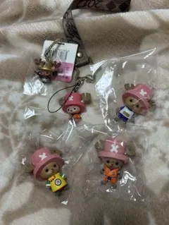 【ONE PIECE】チョッパー ストラップ付きフィギュア 5体セット