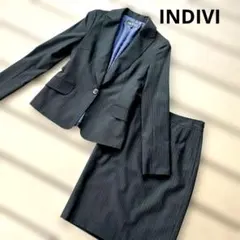 極美品　INDIVI セットアップスーツ　冠婚葬祭 ビジネス　ブラック　36