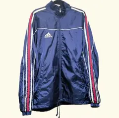 adidas アディダス ナイロンジャケット ネイビー レッド 90s