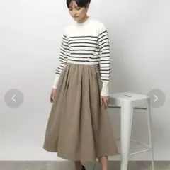 OPAQUE.CLIP オペーク　ストライプニットワンピース