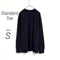 StandardTee（S）長袖Tシャツ ブラック 黒 裾スリット 綿100%