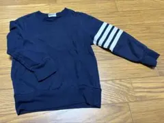 ネイビー ストライプ袖 長袖カットソー