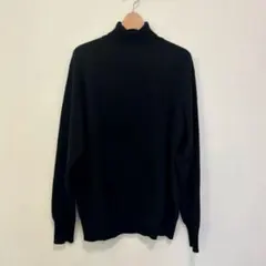 日本製　カシミア　カシミヤ　タートルネック　セーター　黒