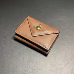Vivienne Westwood 　コンパクト三つ折り財布　ブラウン　レザー