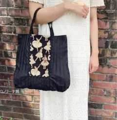 美品 ドールジョゼット ゴブラン織 トートバッグ レザー ブラウン 