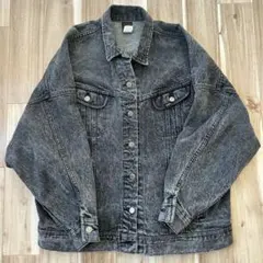 80's USA製 Lee 先染めブラック デニムジャケット ビックシルエット