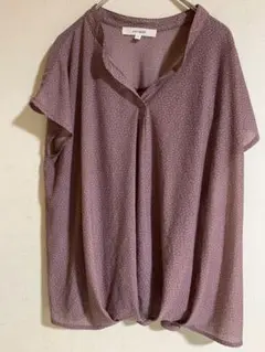 ピンクアドベ　薄紫色　ドット柄 半袖シャツ　　M 　美品