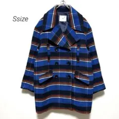 SLY スライ チェック柄 Pコート ピーコート ブルー 1 Sサイズ