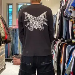 AVIREX XL 00s アーカイブ y2k サーマル ワッフル ロゴ ロンT