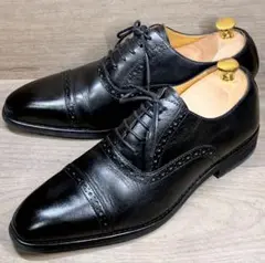 【極美品】ユキコハナイ ストレートチップ ビジネス レザー 25.0cm 黒