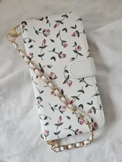 なつさま専用ページ 春 おしゃれ花柄手帳型iPhoneケース チェーン付き