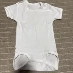 ホワイト 半袖ボディスーツ