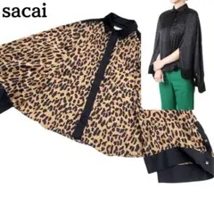 美品★sacai サカイ 22ss レオパード プリント シャツ 変形 2のサムネイル