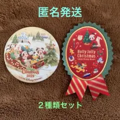 ディズニー　クリスマス　缶バッジ　ワッペン　ブローチ　2025