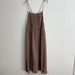 ✨良品✨ ルノンキュール【Ｆ】キャミソール ワンピース サテン風 茶 薄手
