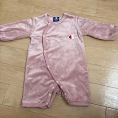 Champion ロンパース カバーオール ピンク ベロア 70cm 80cm