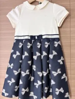 組曲 キッズ半袖ワンピース130リボン柄