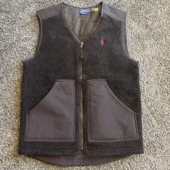 【美品】ポロラルフローレン　フリースベスト　ブラック
