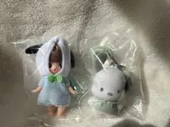 ぷちリカちゃん、カラビナキーホルダー　ポチャッコセット
