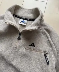 90s adidas ハーフジップ フリースジャケット ベージュ