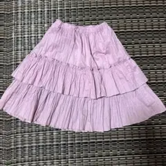 UNIQLO 薄紫 フリル ティアードスカート M