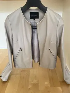 Urban Research ラムレザー ノーカラーライダースジャケット