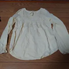 イエロー刺繍長袖ブラウス