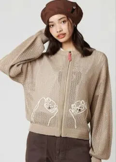 グラニフ　イカク　メッシュニットカーディガン　レディースMサイズ