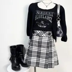 y2k❤️ BURBERRY BLUE LABEL デカボタン チェックスカート