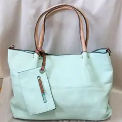 エメラルドグリーン 2Wayトートバッグ ショルダーバッグ