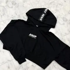 ANAP ブラック クロップドパーカー