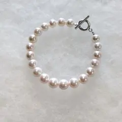 あこやパールブレスレット　7.5ミリ　ピンクカラー　お洒落　マンテル