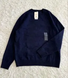 【新品】UNIQLO ユニクロ ラムクルーネックセーター ウール ブルー XL