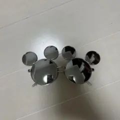 ディズニー　ミッキーマウス型ミラーシルバーサングラス