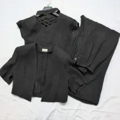 ❣️美品❣️セットアップ パンツ ジャケット ブラック系3点セット