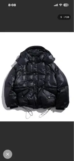 2way リバーシブル ブラック ショートダウンジャケット 光沢 定価一万