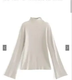 ハイネックフレアスリーブリブニットトップス[k9086d] アイボリー