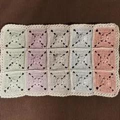ハンドメイド　マルチカバー　かぎ針編み　モチーフ編み　コットン100%