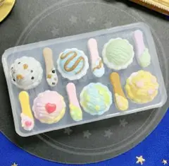 シリコンモールド　アイス　クリーム　デザート　デコレーション　装飾　キーホルダー
