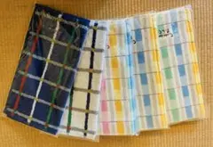 グ*ー様 新品未使用タオルハンカチ8枚セット カラフルなチェック柄