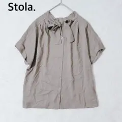 Stola. ストラ ブラウス シャツ M 半袖 ボウタイリボン ベージュのサムネイル